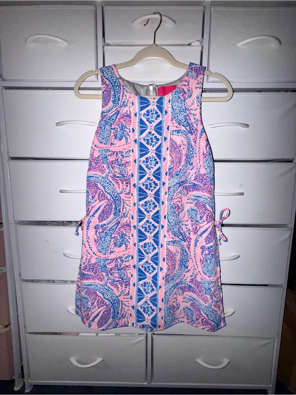 Lilly Pulitzer Pink Paisley Shift Dress Romper Sleeveless Lined Round Neck 2